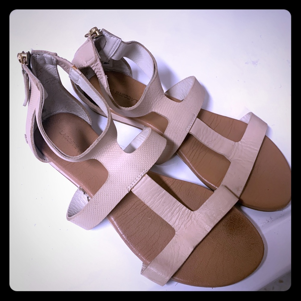 Lacoste great condition leather zip up sandals